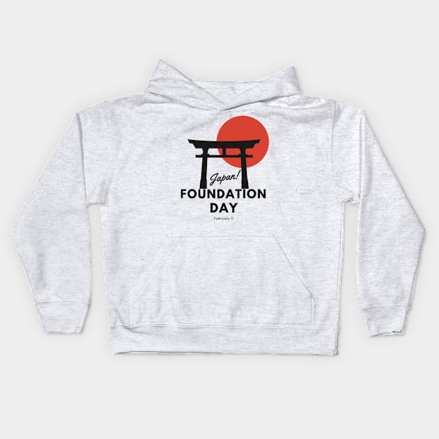 Japan National Foundation Day February 11 Kids Hoodie by yassinebd